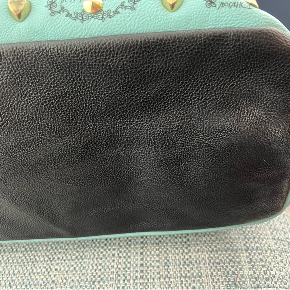 Betsey Johnson Teal Tote Bag with Gold Accents - Picture 4 of 16